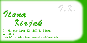 ilona kirjak business card